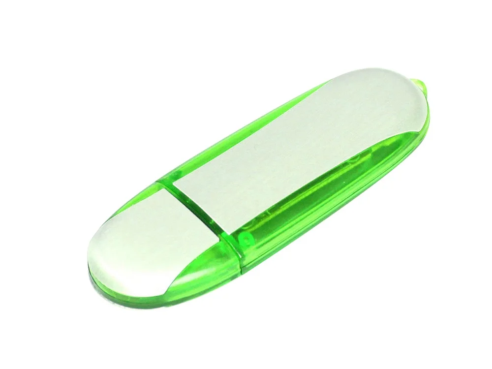 USB 2.0- флешка промо на 32 Гб овальной формы зеленый 32Gb