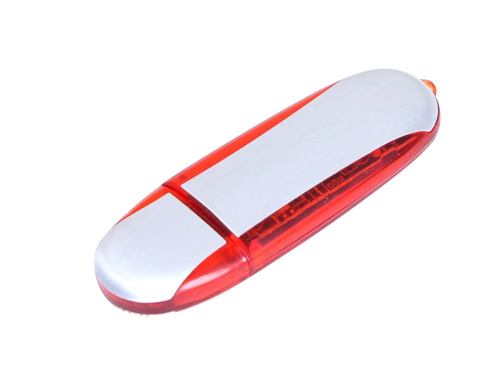 USB 2.0- флешка промо на 32 Гб овальной формы красный 32Gb - фото 1
