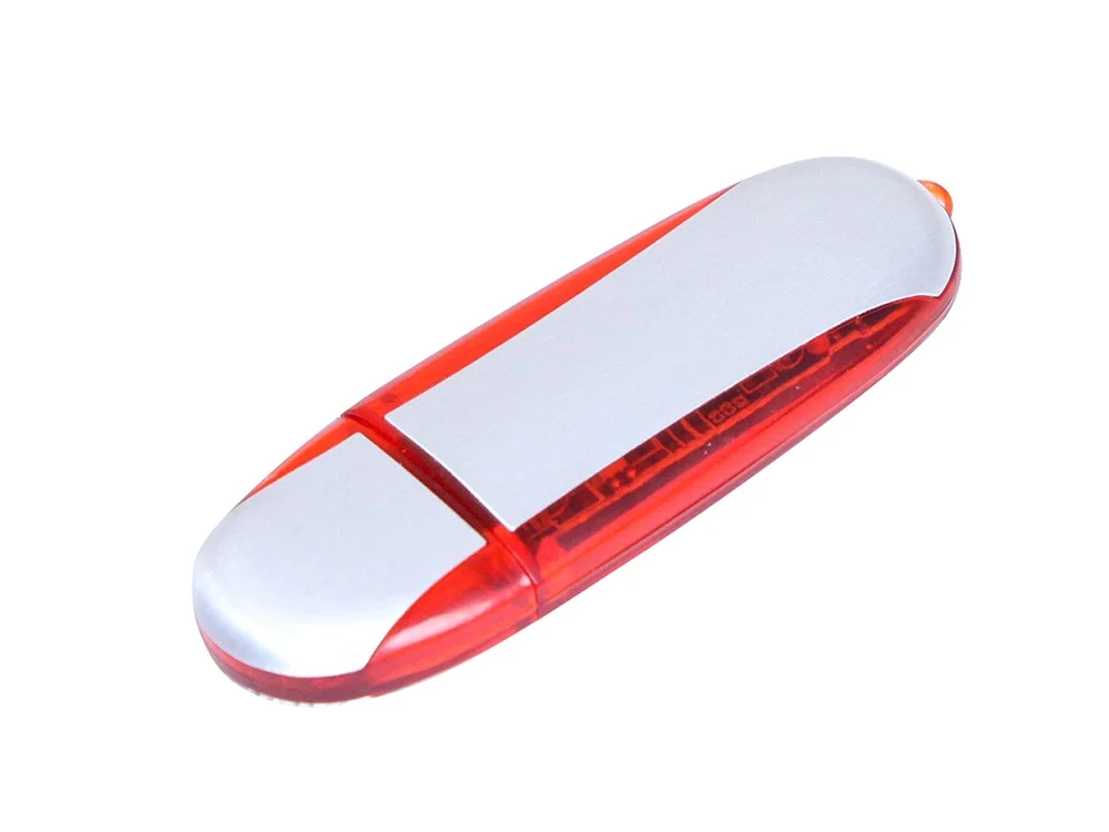 USB 2.0- флешка промо на 64 Гб овальной формы красный 64Gb - фото 1