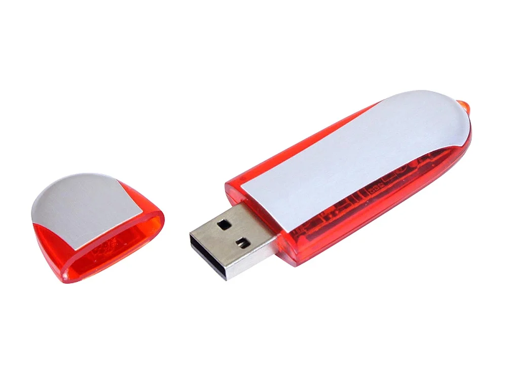 USB 2.0- флешка промо на 64 Гб овальной формы красный 64Gb - фото 2