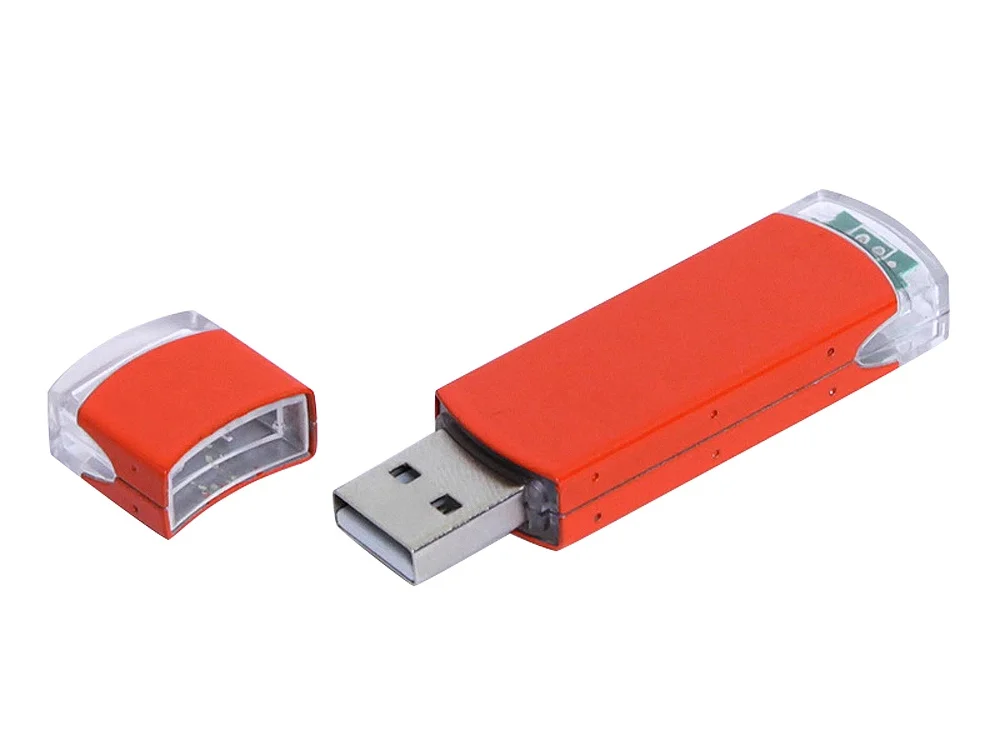 USB 2.0- флешка промо на 16 Гб прямоугольной классической формы оранжевый 16Gb - фото 1