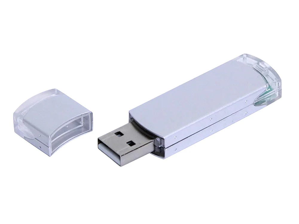 USB 2.0- флешка промо на 32 Гб прямоугольной классической формы серебристый 32Gb - фото 1
