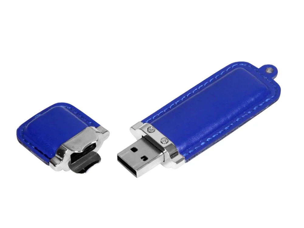 USB 2.0- флешка на 32 Гб классической прямоугольной формы синий/серебристый 32Gb - фото 2