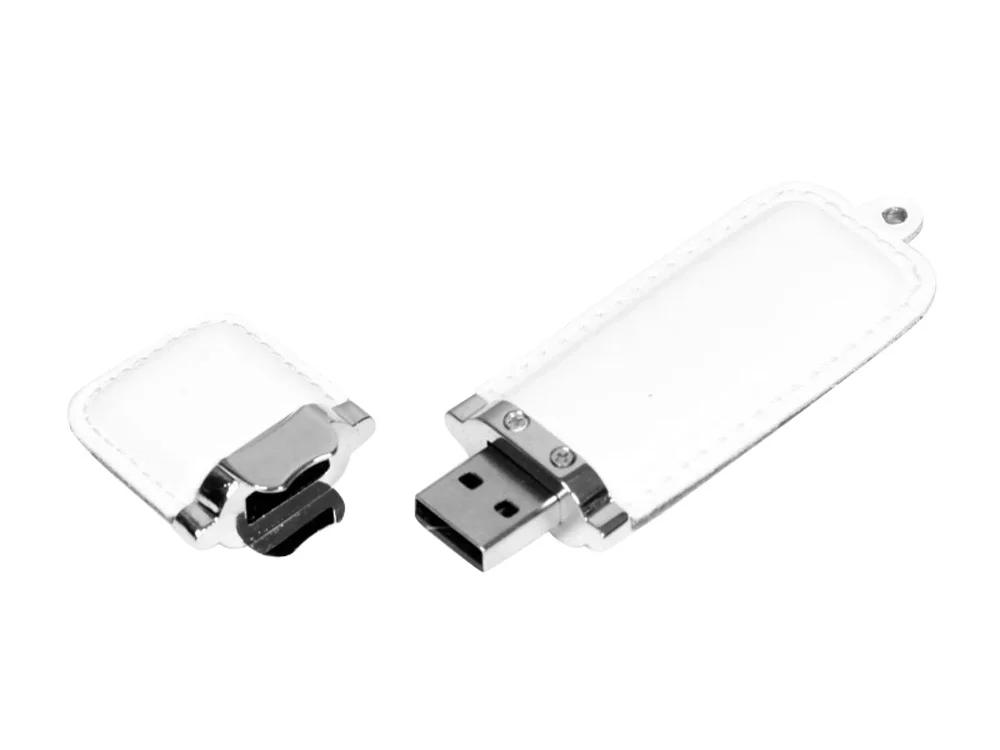 USB 2.0- флешка на 32 Гб классической прямоугольной формы белый/серебристый 32Gb - фото 2