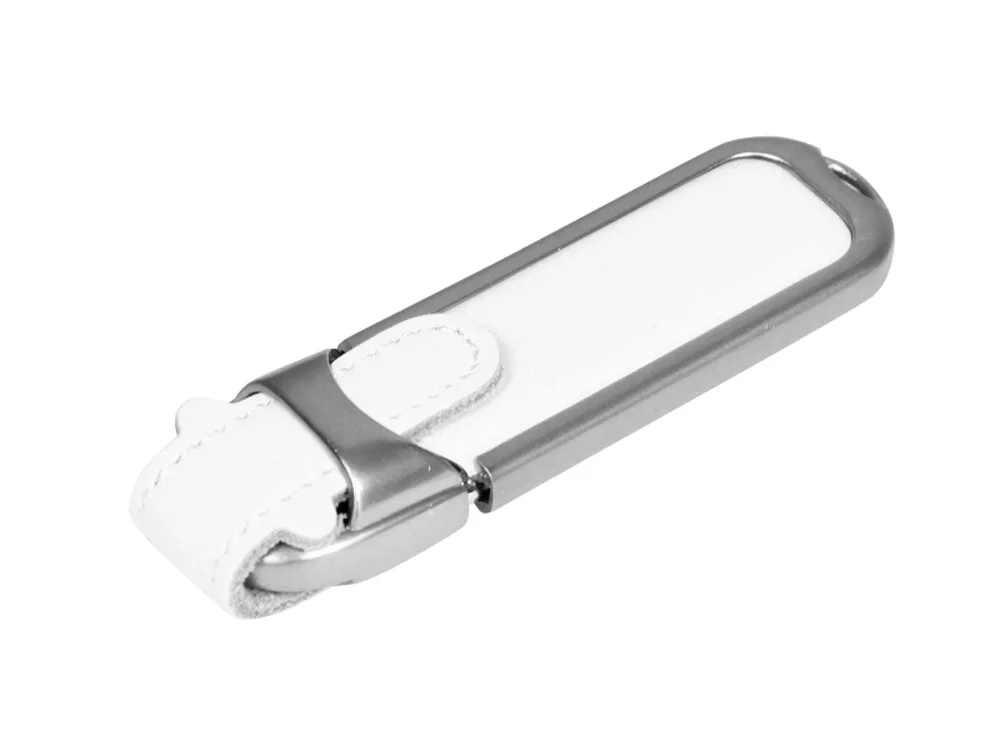 USB 2.0- флешка на 16 Гб с массивным классическим корпусом белый/серебристый 16Gb - фото 1