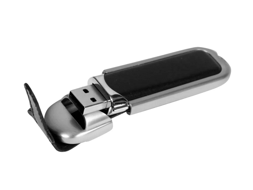USB 2.0- флешка на 16 Гб с массивным классическим корпусом черный/серебристый 16Gb - фото 2