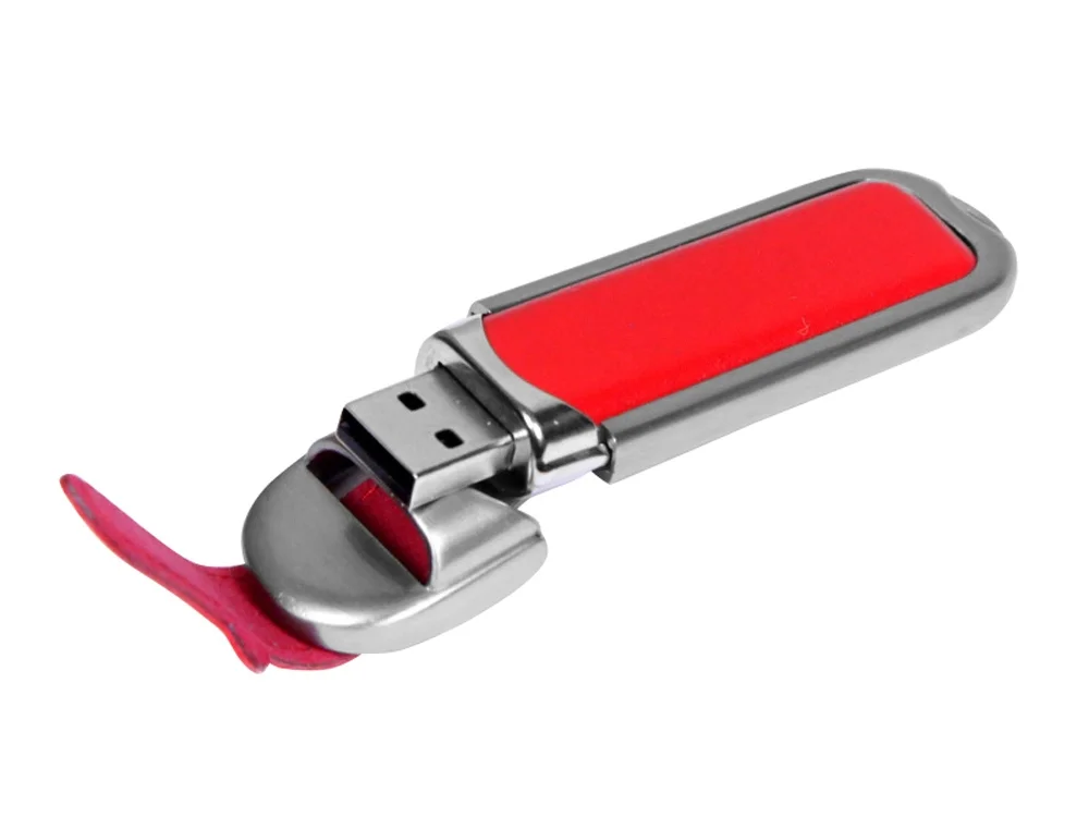 USB 2.0- флешка на 16 Гб с массивным классическим корпусом красный/серебристый 16Gb - фото 2
