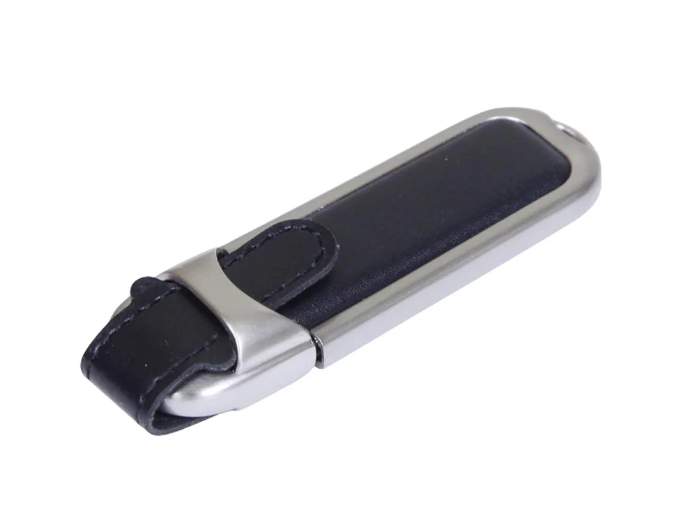 USB 2.0- флешка на 64 Гб с массивным классическим корпусом черный/серебристый 64Gb - фото 1
