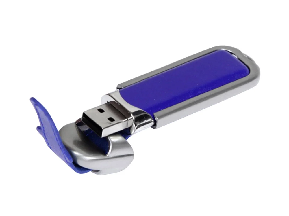 USB 2.0- флешка на 64 Гб с массивным классическим корпусом синий/серебристый 64Gb - фото 2
