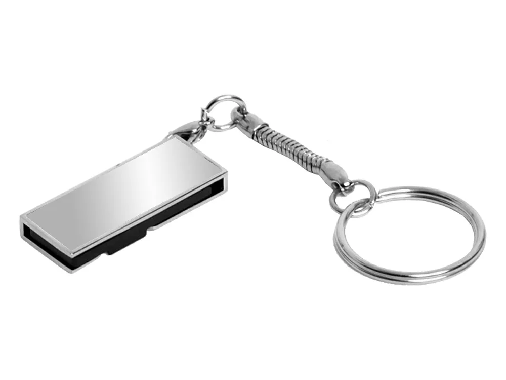 USB 2.0- флешка на 32 Гб с поворотным механизмом и зеркальным покрытием серебристый 32Gb