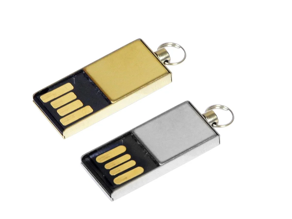 USB 2.0- флешка мини на 64 Гб с мини чипом золотистый 64Gb - фото 2