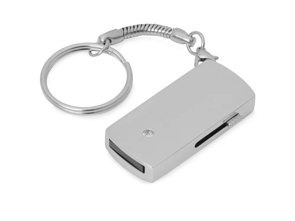 USB 2.0- флешка на 16 Гб с выдвижным механизмом и мини чипом серебристый 16Gb - фото 3
