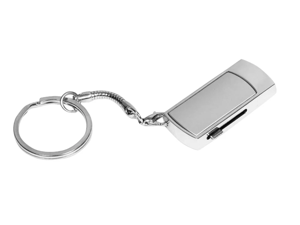 USB 2.0- флешка на 32 Гб с выдвижным механизмом и мини чипом серебристый 32Gb - фото 1