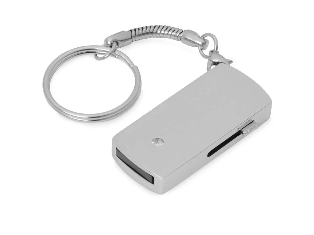 USB 2.0- флешка на 8 Гб с выдвижным механизмом и мини чипом красный/серебристый 8Gb - фото 3