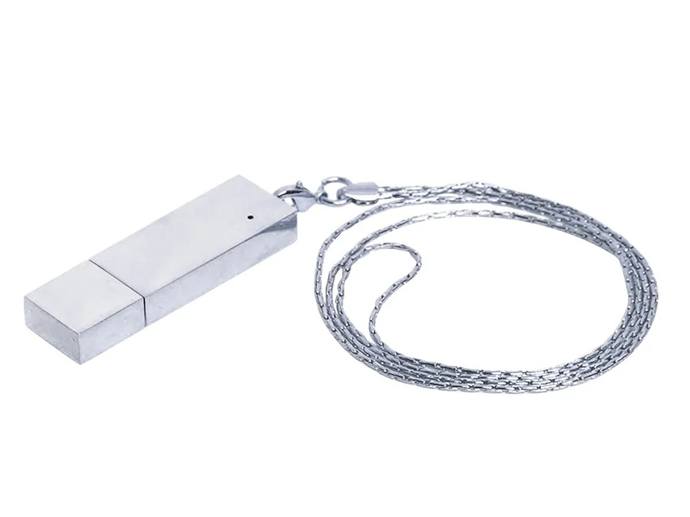 USB 2.0- флешка на 64 Гб в виде металлического слитка серебристый 64Gb