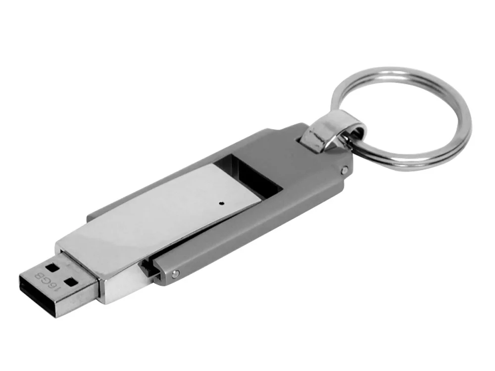 USB 2.0- флешка на 32 Гб в виде массивного брелока серебристый 32Gb - фото 2