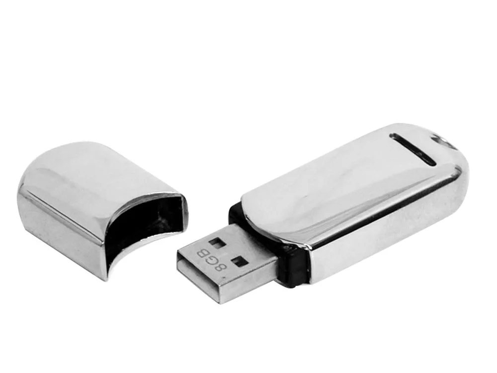 USB 2.0- флешка на 4 Гб каплевидной формы серебристый 4Gb - фото 2