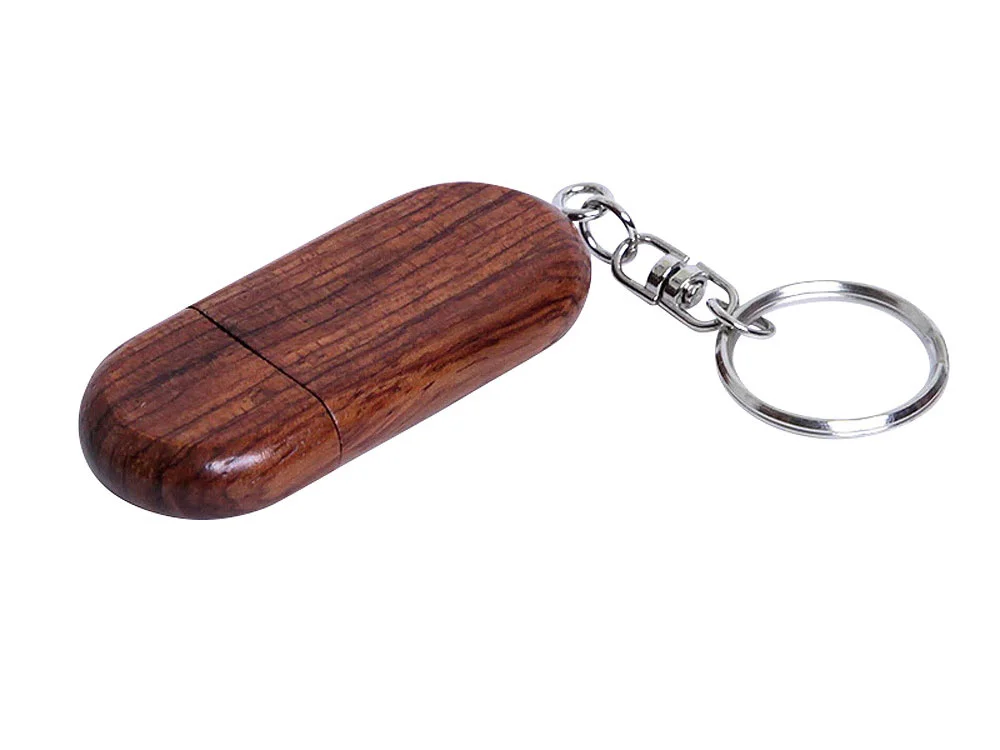 USB 2.0- флешка на 8 Гб овальной формы и колпачком с магнитом коричневый 8Gb