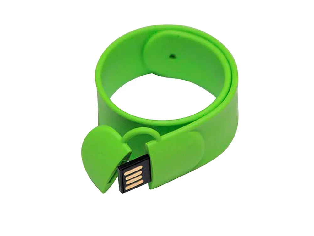 USB 2.0- флешка на 16 Гб в виде браслета зеленый 16Gb - фото 2