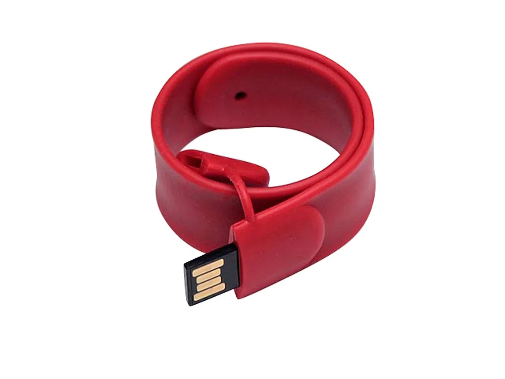 USB 2.0- флешка на 32 Гб в виде браслета красный 32Gb - фото 2