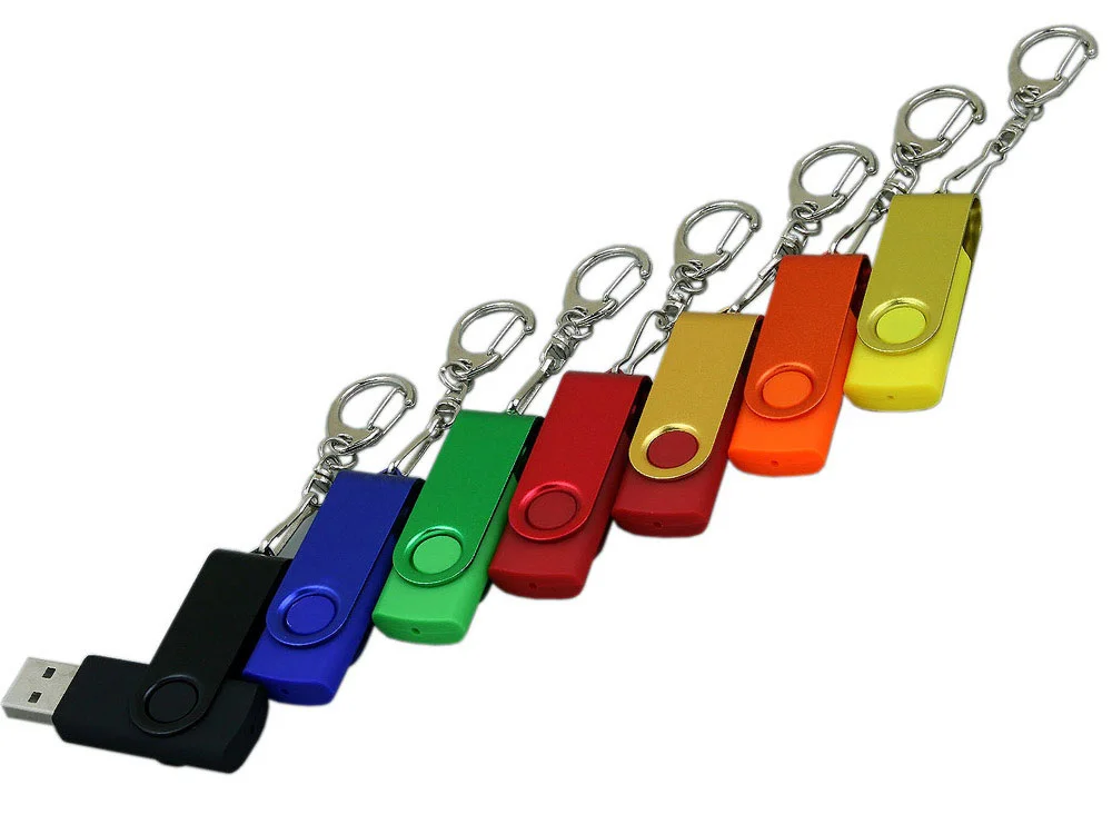 USB 2.0- флешка промо на 8 Гб с поворотным механизмом и однотонным металлическим клипом оранжевый 8Gb - фото 4