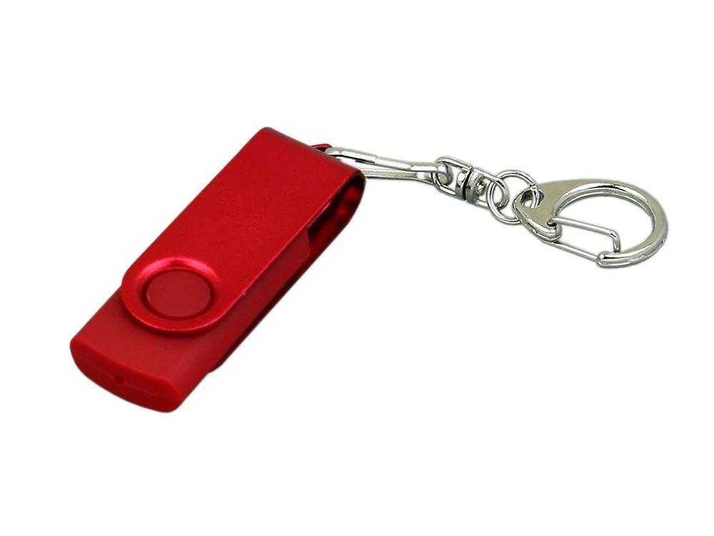 USB 2.0- флешка промо на 8 Гб с поворотным механизмом и однотонным металлическим клипом красный 8Gb - фото 1