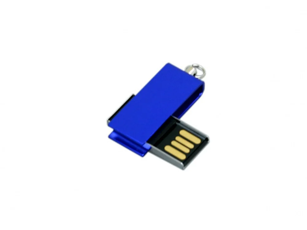 USB 2.0- флешка мини на 16 Гб с мини чипом в цветном корпусе синий 16Gb - фото 3