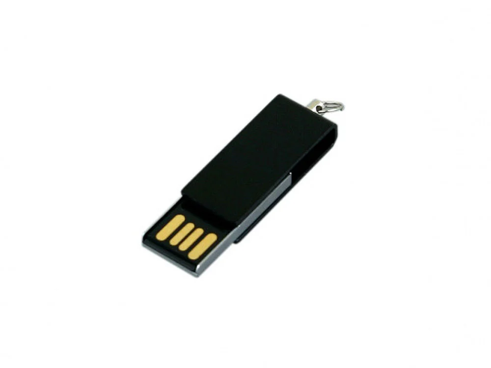 USB 2.0- флешка мини на 8 Гб с мини чипом в цветном корпусе, черный, 8Gb - фото 2