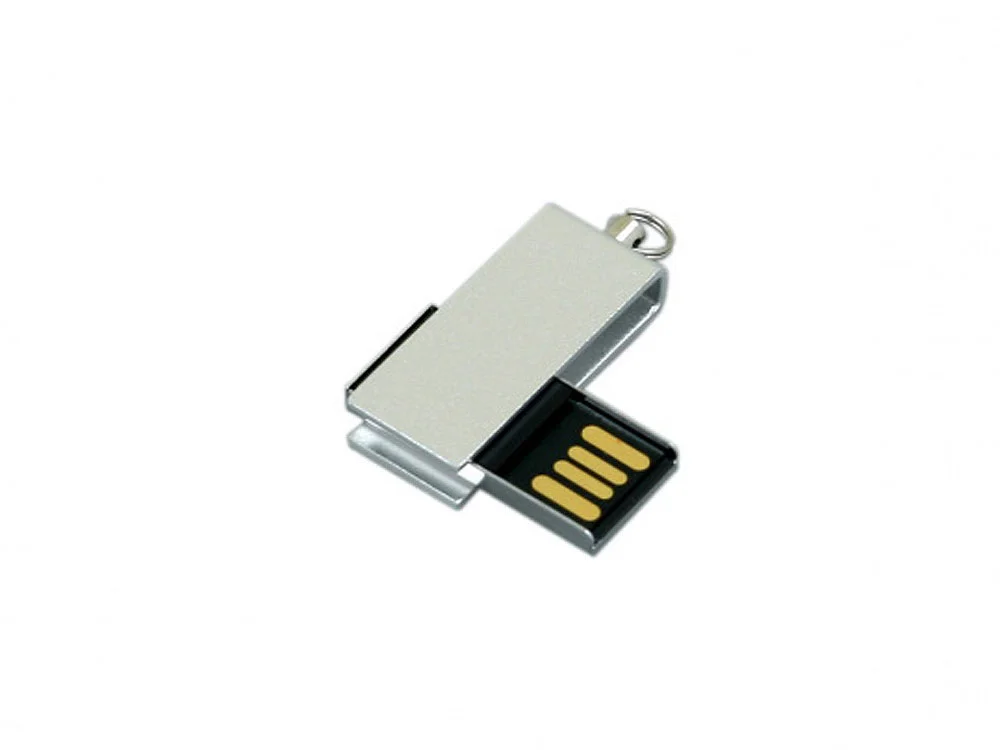 USB 2.0- флешка мини на 8 Гб с мини чипом в цветном корпусе серебристый 8Gb - фото 3