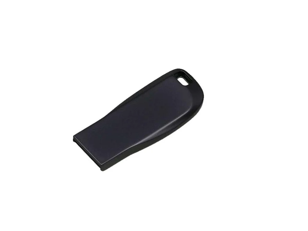 USB 2.0- флешка на 32 Гб компактная с мини чипом и овальным отверстием серый антрацит 32Gb
