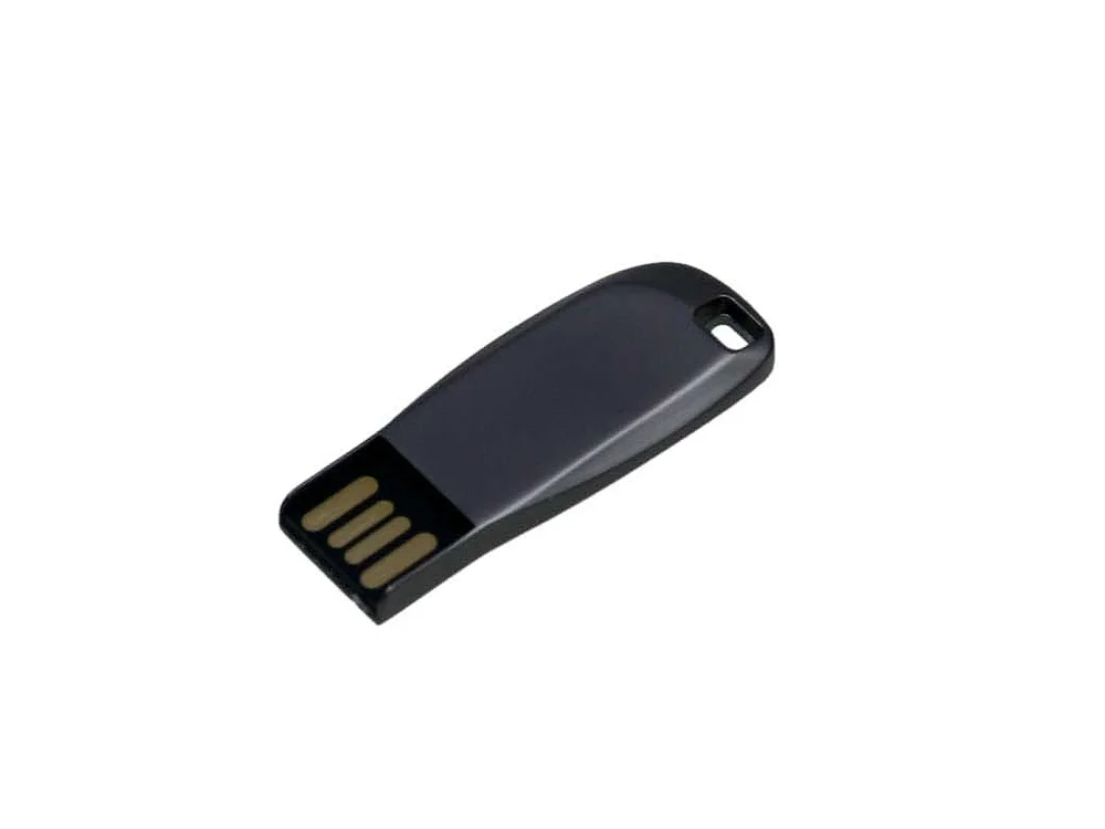 USB 2.0- флешка на 32 Гб компактная с мини чипом и овальным отверстием серый антрацит 32Gb - фото 2