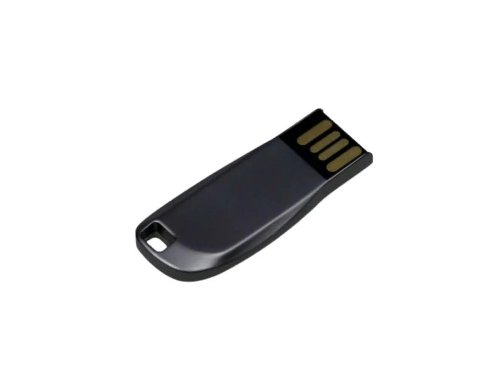 USB 2.0- флешка на 32 Гб компактная с мини чипом и овальным отверстием серый антрацит 32Gb - фото 3