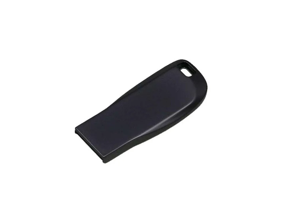 USB 2.0- флешка на 64 Гб компактная с мини чипом и овальным отверстием серый антрацит 64Gb
