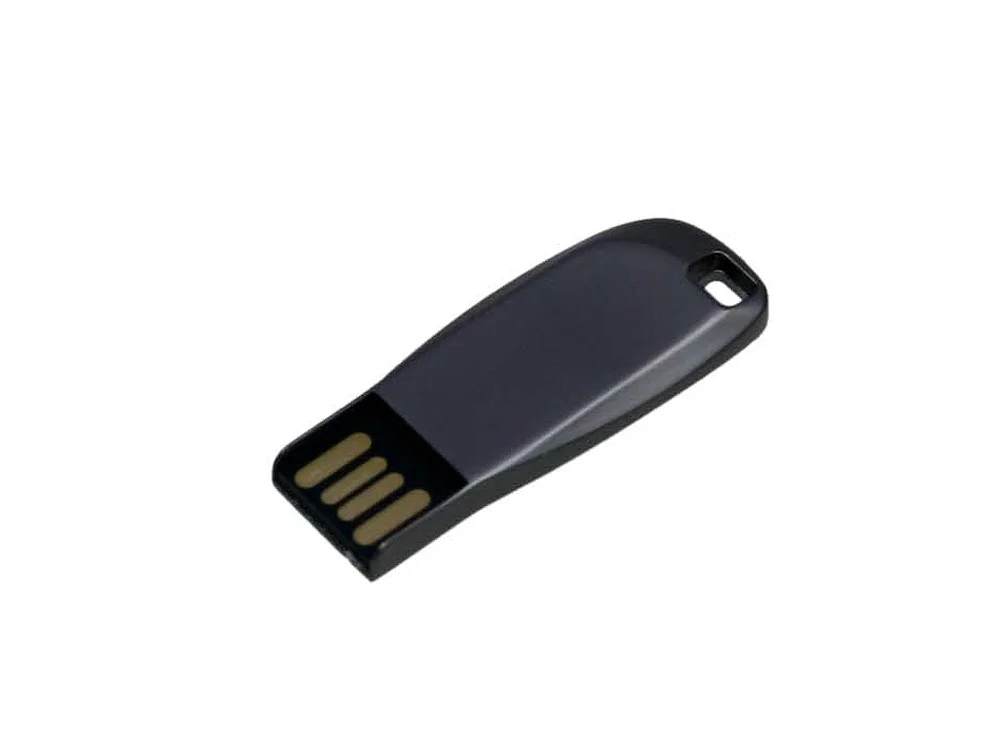 USB 2.0- флешка на 64 Гб компактная с мини чипом и овальным отверстием серый антрацит 64Gb - фото 2