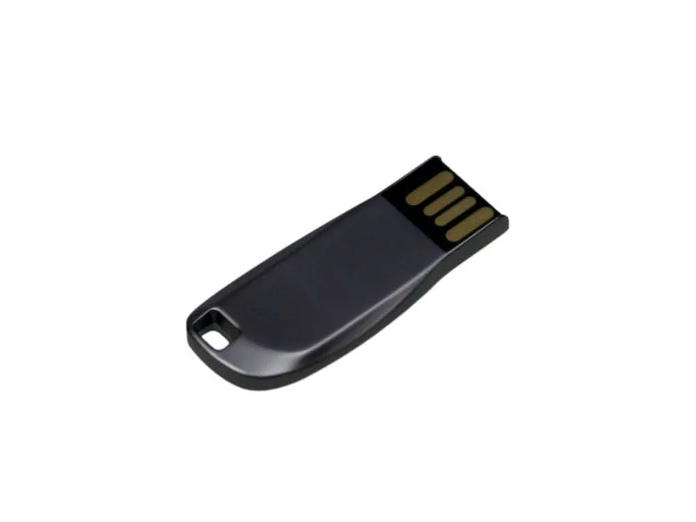 USB 2.0- флешка на 64 Гб компактная с мини чипом и овальным отверстием серый антрацит 64Gb - фото 3