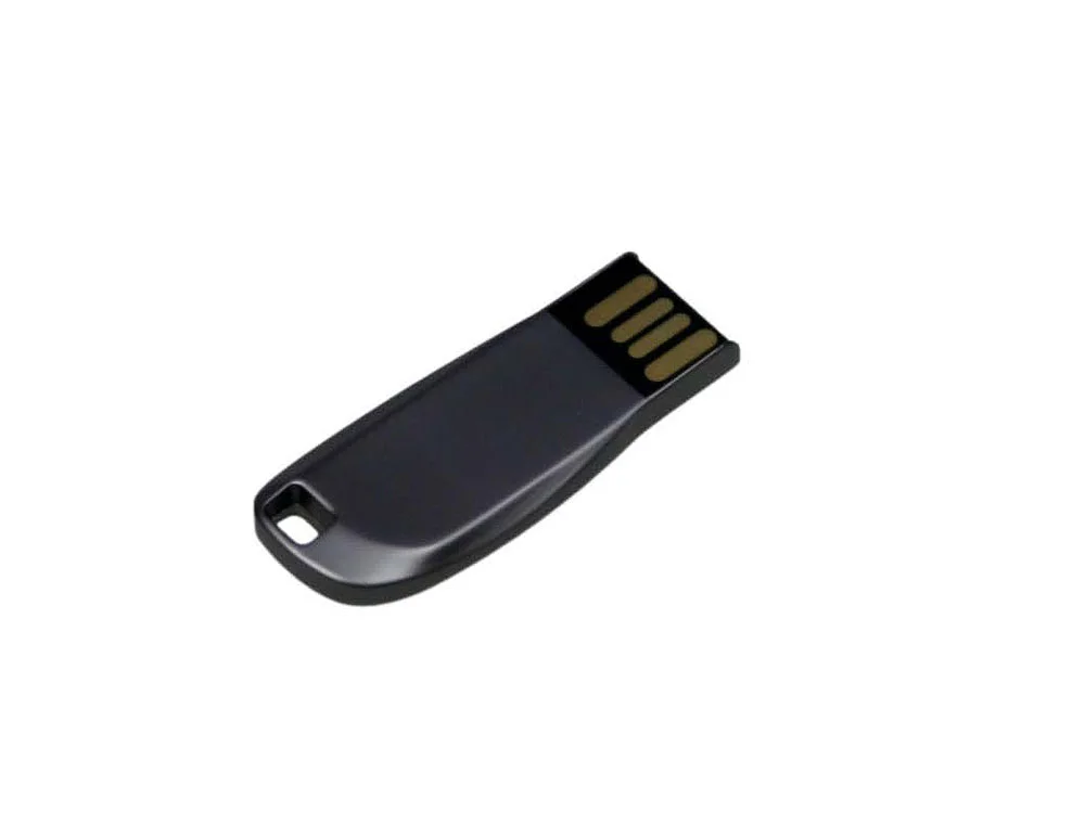 USB 2.0- флешка на 8 Гб компактная с мини чипом и овальным отверстием серый антрацит 8Gb - фото 3