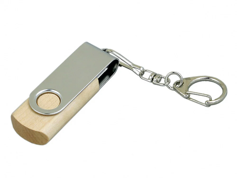 USB 2.0- флешка промо на 16 Гб с поворотным механизмом натуральный/серебристый 16Gb - фото 1