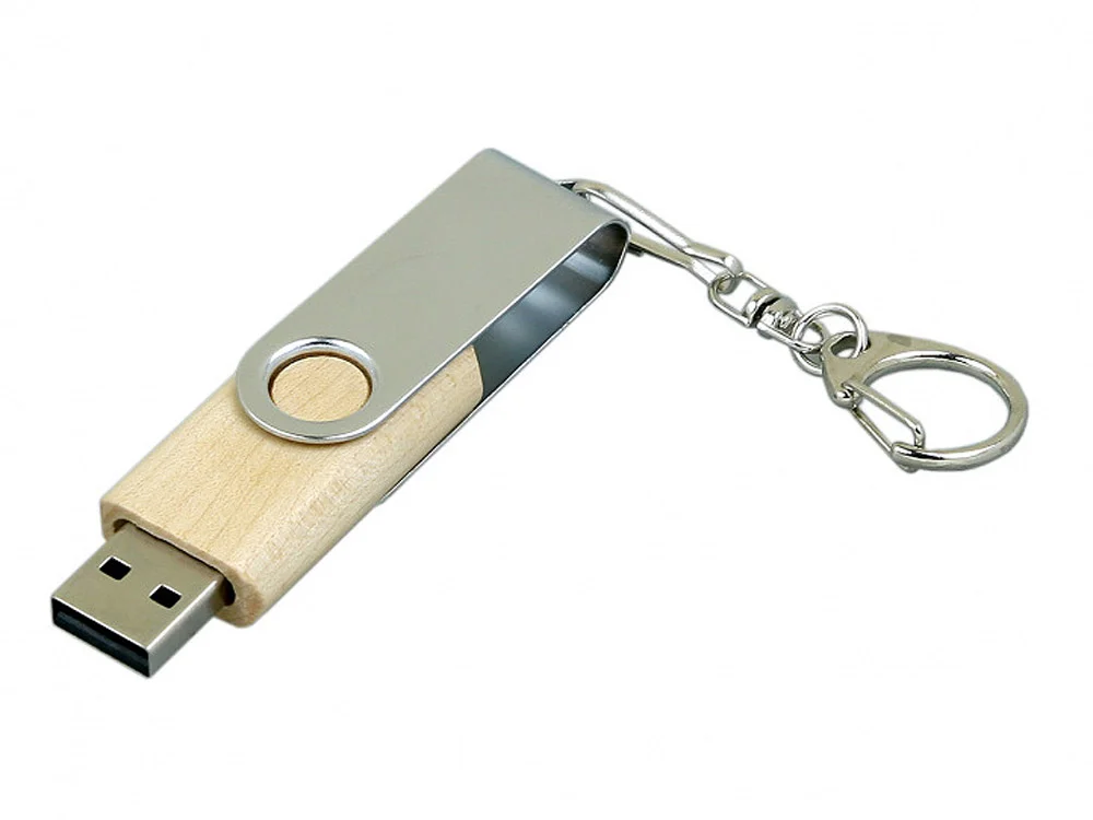 USB 2.0- флешка промо на 16 Гб с поворотным механизмом натуральный/серебристый 16Gb - фото 2