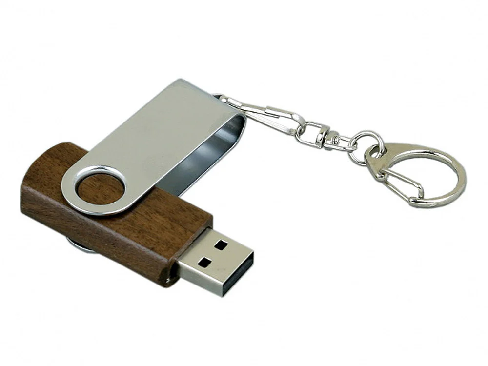 USB 2.0- флешка промо на 16 Гб с поворотным механизмом коричневый/серебристый 16Gb - фото 3