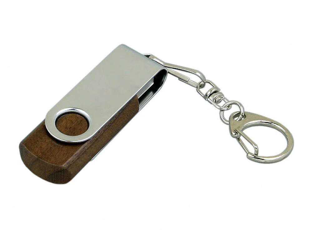 USB 2.0- флешка промо на 32 Гб с поворотным механизмом коричневый/серебристый 32Gb - фото 1