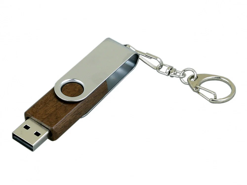 USB 2.0- флешка промо на 32 Гб с поворотным механизмом коричневый/серебристый 32Gb - фото 2