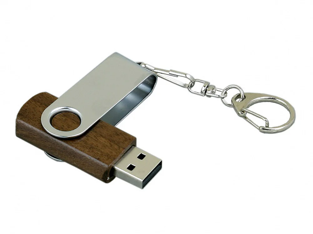 USB 2.0- флешка промо на 32 Гб с поворотным механизмом коричневый/серебристый 32Gb - фото 3