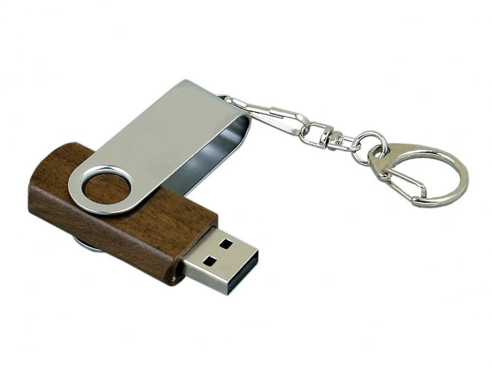 USB 2.0- флешка промо на 64 Гб с поворотным механизмом коричневый/серебристый 64Gb - фото 3
