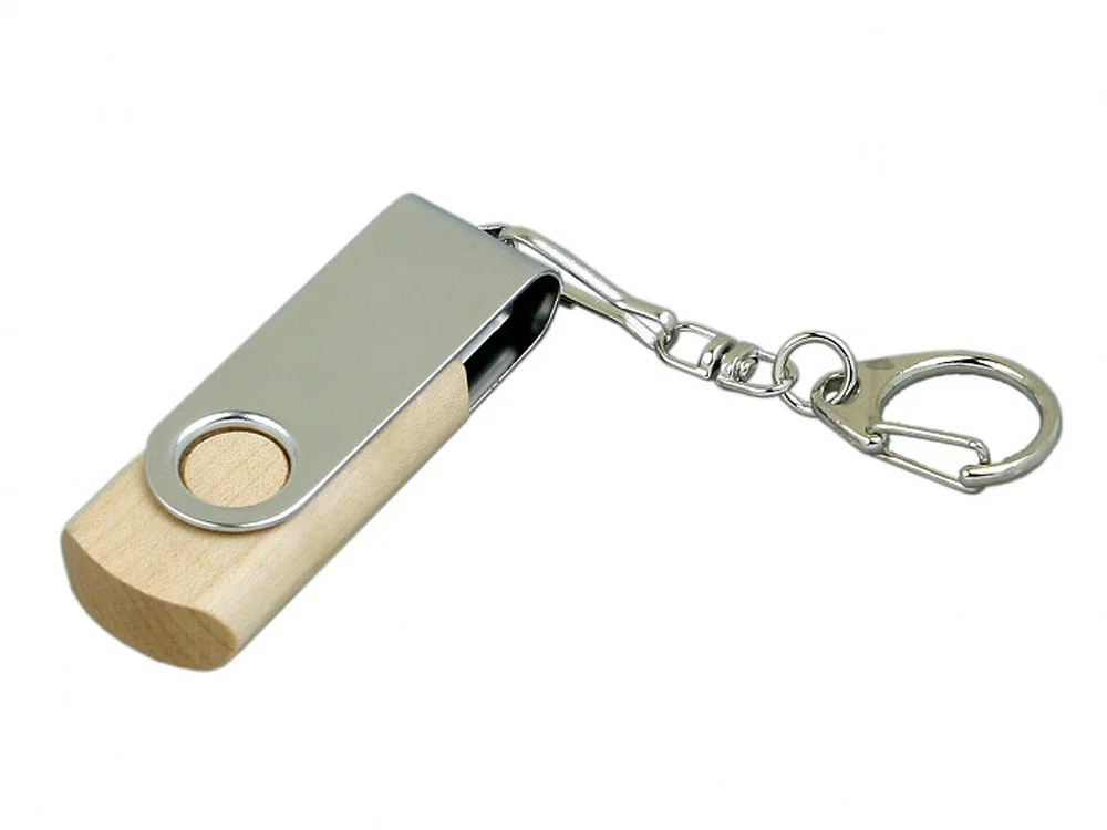 USB 2.0- флешка промо на 64 Гб с поворотным механизмом натуральный/серебристый 64Gb - фото 1