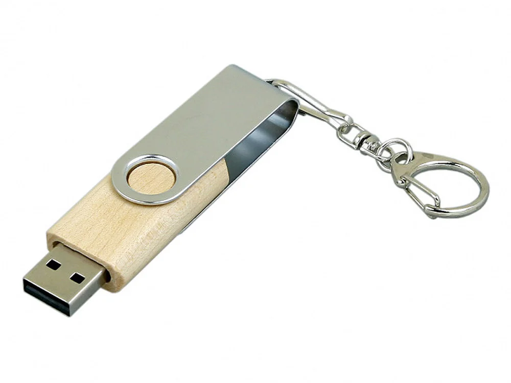 USB 2.0- флешка промо на 64 Гб с поворотным механизмом натуральный/серебристый 64Gb - фото 2
