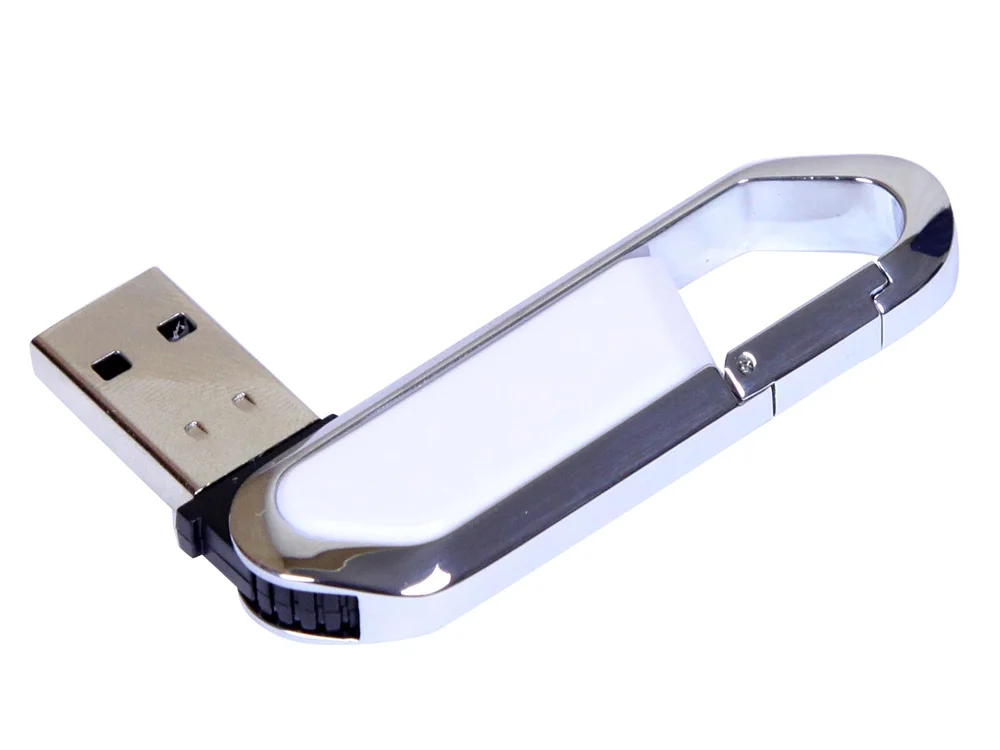 USB 2.0- флешка на 16 Гб в виде карабина белый/серебристый 16Gb - фото 2