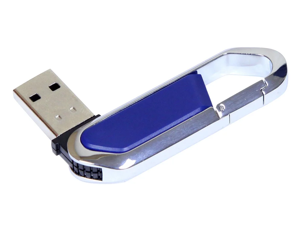 USB 2.0- флешка на 32 Гб в виде карабина синий/серебристый 32Gb - фото 2