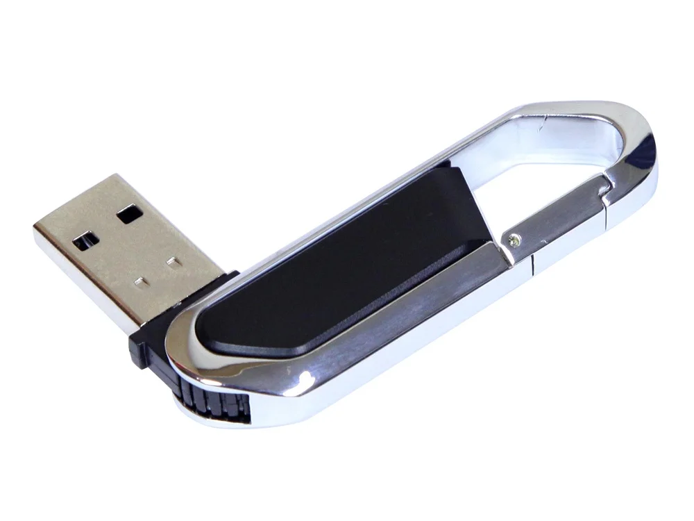 USB 2.0- флешка на 64 Гб в виде карабина черный/серебристый 64Gb - фото 2