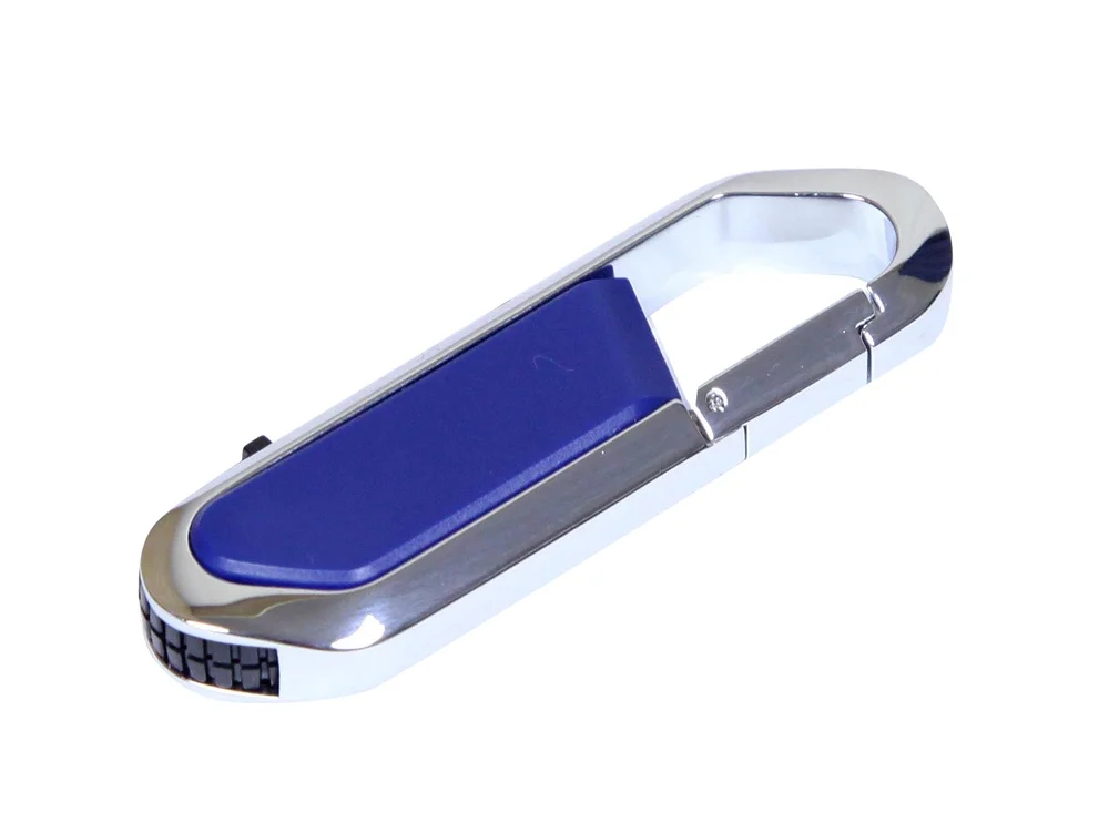 USB 2.0- флешка на 64 Гб в виде карабина синий/серебристый 64Gb - фото 1