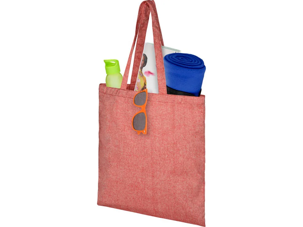 Сумка Pheebs из переработанного хлопка 150 г/м² красный меланж - фото 3